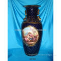 Blue Porcelain 24" Decal Classic Vase